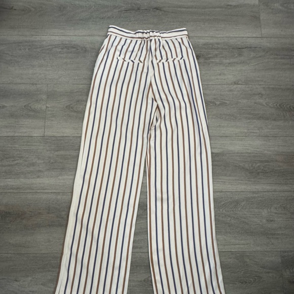 VERONICA BEARD Grigore cream, blue brown stripe Pant Size 4 NWT - Picture 13 of 16